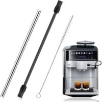 Compatible avec Siemens EQ6, pièce de rechange du tuyau à lait EQ6, tube à lait en acier inoxydable et brosse de nettoyage compatible avec les machines à café Siemens Eq6 Series, Bosch
