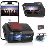 Dashcam voiture avant arrière 4K 1080P – Caméra embarquée WiFi avec écran IPS 3" – Vision nocturne – Carte 64Go incluse
