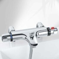 Mitigeur thermostatique de baignoire – Finition chromée – Contrôle intelligent de la température – Installation facile G 3/4