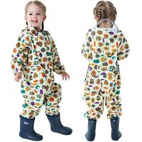 Combinaison de pluie enfant 1-3 ans – Imperméable léger en polyester – Coutures scellées et bande réfléchissante – Ajustable à la taille