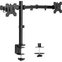 Monture de bureau à double moniteur, support en acier entièrement réglable, supporte 2 écrans d'ordinateur jusqu'à 30 pouces et max 22 livres chacun, noir