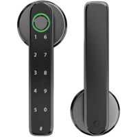 Fingerprint Door Lock,Touchscreen Biometric Door Lock, with Passcode keypad keyless Entry Door Handle,Smart Lock Handle Digital Door Lock, for Bedroom Home Hotel Office Apartment (Black)