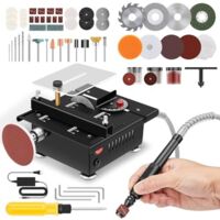 Mini Multi-Functional Table Saw,Mini Table Saws for Crafts,Portable Mini Desktop Electric Saw for Wood Cutting,Speeds & Angle Adjustable with More Accessories for Plastic Acrylic Cutting