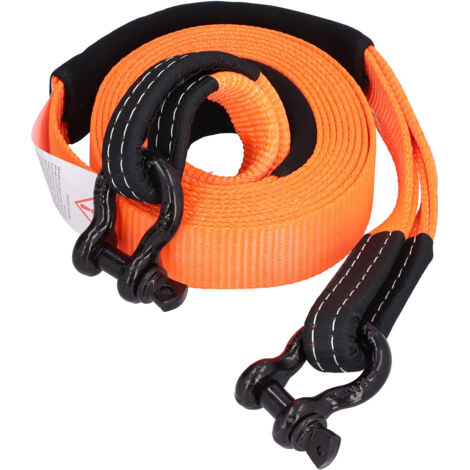 Sangle de remorquage haute résistance 5T, 5m pour 4x4 et SUV (couleur orange)