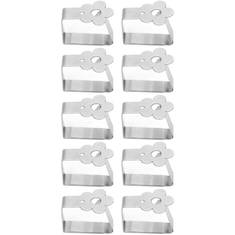 10 attaches nappe en acier inoxydable résistantes, parfaites pour intérieur et extérieur, couleur argent brillant (1/5)