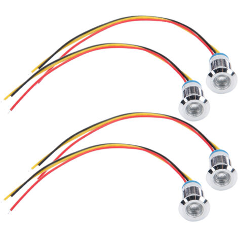 2 Pièces LED Lumineux Etanche 12mm 220V Rouge et Vert pour Tableau de Commande