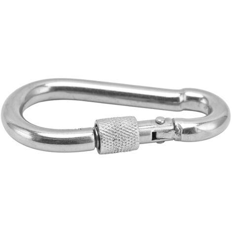 Mousqueton en acier inoxydable 304 résistant avec verrouillage automatique, taille M8 x 80 mm