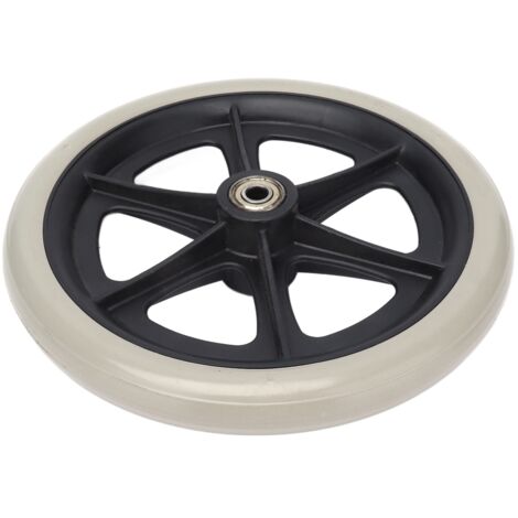 Roue de déambulateur 8 pouces en polyuréthane antidérapante avec roulement à billes grise pour fauteuil roulant
