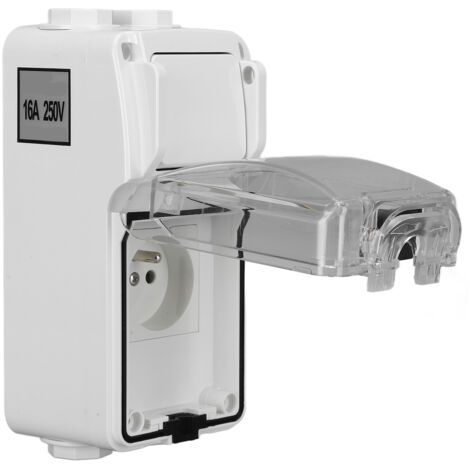 Prise étanche IP66 interrupteur à bascule, boîtier ABS 250V 16A norme NF
