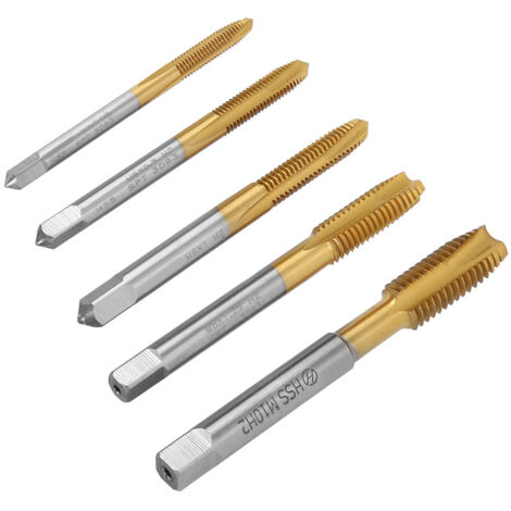 5 Tarauds en Acier Rapide Cobalt pour Filetage M4 à M10, Kit d'Outils de Filetage pour Métal