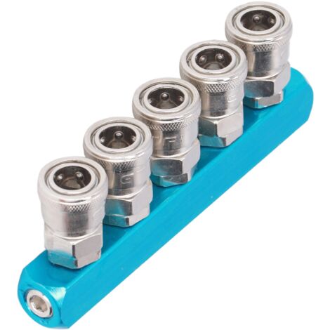 Collecteur pneumatique SML-5, distributeur d'air droit G1/4 avec raccords pour tuyaux