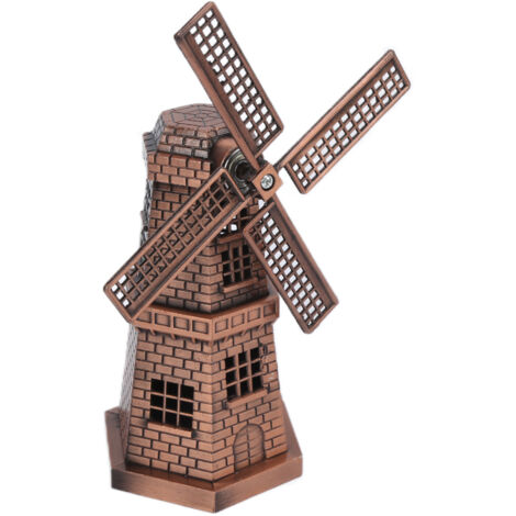 Moulin à Vent Décoratif en Bronze Rouge Style Vintage - Miniature Artisanale pour Intérieur Bar