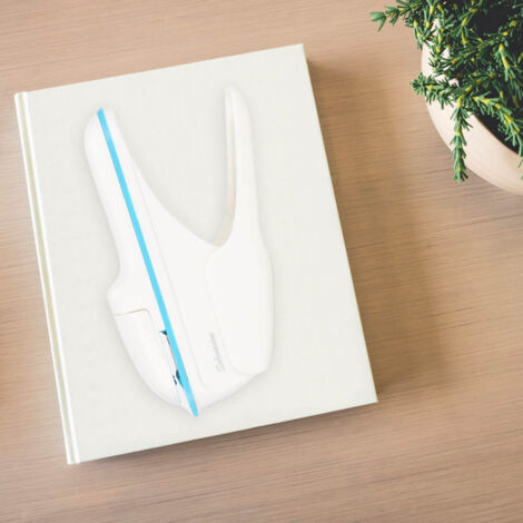 Relieuse manuelle sans agrafes pour documents et carnets - Machine à relier en plastique ABS (Couleur blanche) (1/4)