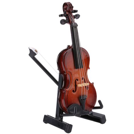 Violon Miniature Décoratif avec Socle - Instrument de Musique en Réduction pour Décoration Intérieure, Cadeau Créatif