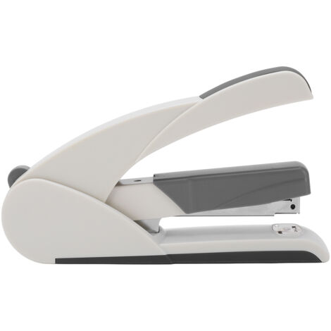 Agrafeuse de Bureau Compacte 210 Agrafes, Capacité 20 Feuilles, avec Boîte de Rangement pour Aiguilles, Design Économe en Espace Blanc/Gris (1/5)
