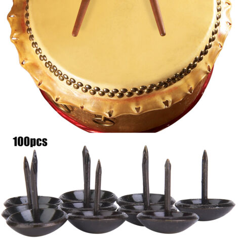 100 Clous de Rembourrage Rétro à Tête Ronde Épaisse, Accessoires de Décoration pour Meubles 19x23mm (1/5)