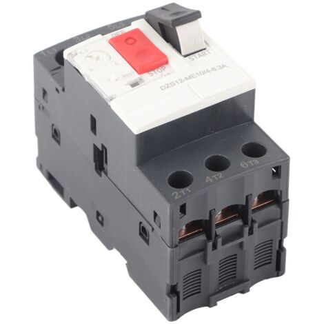 Disjoncteur moteur GV2 ME10C 6.3A, protection thermique et magnétique, montage sur rail DIN, pour circuits jusqu'à 690V AC.