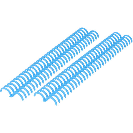 10 anneaux de reliure plastique durables, 30 trous, diamètre 22mm, couleur bleue, pour classeurs à feuilles mobiles (1/5)