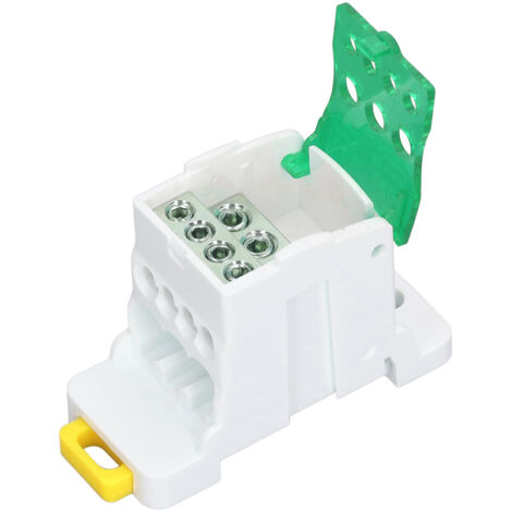 Bloc de jonction à bornes DIN 690V 80A, boîte de raccordement électrique avec connecteurs en laiton pour équipements ménagers, couleur verte