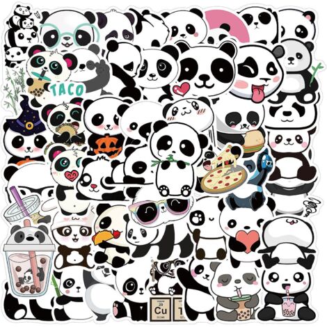 autocollant 50 Pices Panda Graffiti Stickers Pour Portable Voiture Ordinateur Moto Velo Casque Skateboard Guitare Bouteille D'eau Guitare Dcalcoma