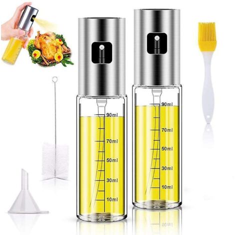 lot De 2 Injecteurs D'huile, Injecteur D'huile Injecteur D'huile De Cuisine Pour Salade, Pizza. Bouteille D'huile De Cuisine De 100 Ml Avec Brosse (1/5)