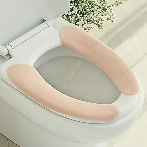 (rose) 3 Paires De Siges De Toilette Adhsifs Par Paquet - Chauds Et Lavables (1/5)