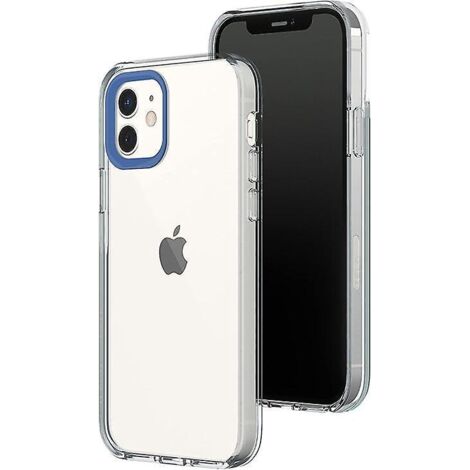 coque Transparente Compatible [iphone 12/12 Pro], Coque De Tlphone, Haute Dfinition, Coque Transparente En Silicone Souple - Monture Lentille Bleu (1/5)
