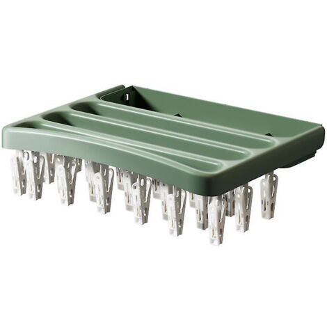 cintre Pour Schage De Chaussettes(vert),tendoir Linge Pliable - Cintre De Schage Anti-vent Pour Chaussettes, Sous-vtements, Serviette, Charpe, Fi (1/5)