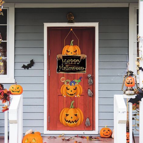 dcorations De Porte Suspendues Pour Halloween - Citrouilles, Dcorations D'halloween, Couronnes De Porte D'entre De Fte D'halloween, Dcorations De (1/3)