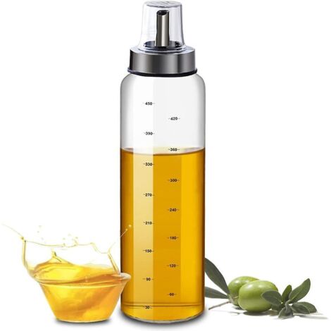 bouteille D'huile D'olive 500ml, Distributeur D'huile D'olive En Verre, Bouteille D'huile D'olive Et De Vinaigre Avec Couvercle Antisalissure, Dis (1/5)