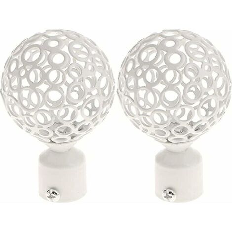 2pcs Embout Tringle Rideaux 28mm Blanc, Paire Embout De Tringle Rideau Draperie Rail Ple Tte Pour Dcoration Tringle Rideau (1/5)