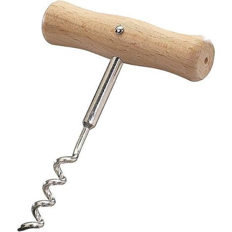 tire-bouchon, En Spirale Et Mche Avec Me, Longueur : 9.5 Cm, Bois/acier, Woody, Brun Clair/argent (1/4)