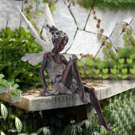 rsine Assise Tudor Et Turek Angel Fairy Tale Garden Statue, Statue De Jardin En Rsine, Little Angel Girl Statue, Art Deco, Garden Decor