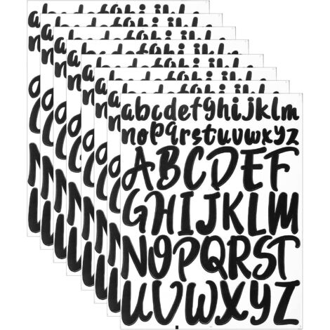 10 Pices Vinyle Noir Alphabet Stickers, 2.5cm 5cm Alphabet Adhesive Scrapbook For Outdoor Crafts Signs Posters Letterboxes Car Windows (1/5)