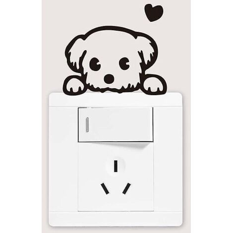 mignon Chiot Interrupteur Stickers Salle De Sjour Xuanguan Dortoir Dcoration Murale Stickers (1/5)