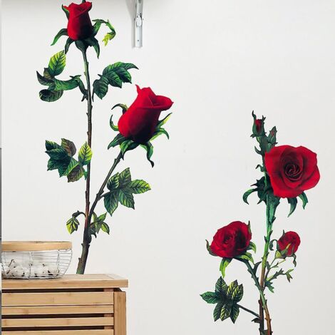 romantique Rose Flower Children Bedroom Entryway Home Decor Wall Stickers (1/5)