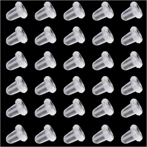 200 Pices De Bouchons D'oreille En Silicone Transparent(taille 4 4 Mm), Bouchons De Boucle D'oreille, Boucles De Scurit Pour Boucle D'oreille (1/5)