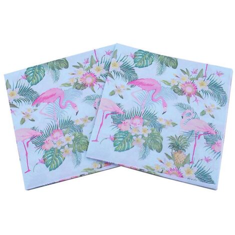 lot De 40 Serviettes En Papier Colores-papier De Soie Thme Flamingo Turtleback Leaf, Pour Cocktail, Fte, Bricolage, Origami, Pour La Gastronomie (1/5)