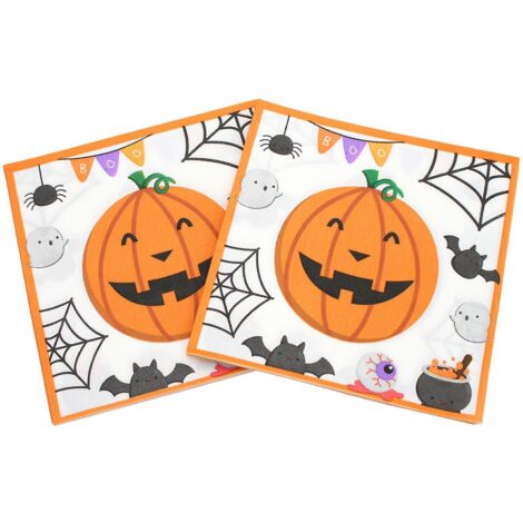 lot De 40 Serviettes En Papier Colores-serviettes Imprimes Halloween, Bricolage, Origami, Pour La Gastronomie, Anniversaire, Mariage, Dcoration D (1/5)