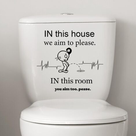 2pcs Autocollants Slogans Pour Les Toilettes Des Enfants, Sticker Mural Drle Pour Wc, Salle De Bain, Cuisine, Pvc