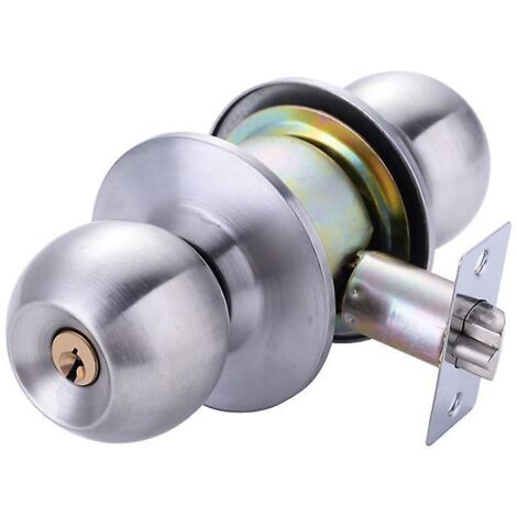 60mm Serrure Sphrique Cuivre Serrure Bille De Porte De Chambre En Acier Inoxydable Serrure De Porte Universelle En Bois Serrure Ronde Serrure De (1/5)