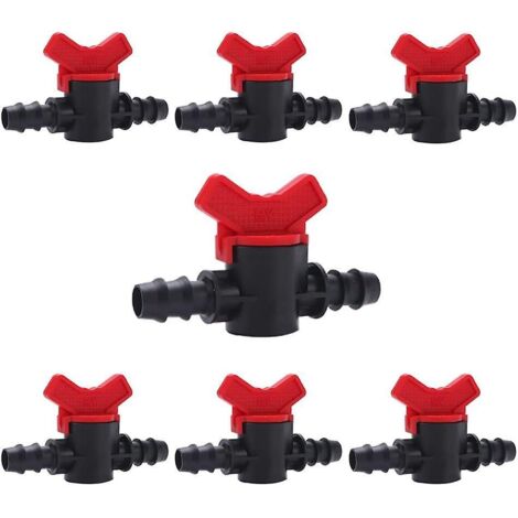 7 Pices Vanne Commutation D'irrigation, Irrigation Pipe Valve Switch, Robinet Jardin En Plastique Pe, Robinet Barbel Double Mle, Pour L'irrigation (1/5)