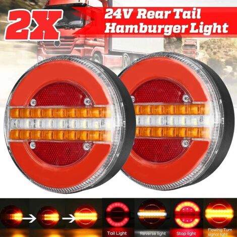 2pcs-4 Inch Truck Brake Light Led Round Trailer Tail Light 12-24v Running Bread Light (1/5)