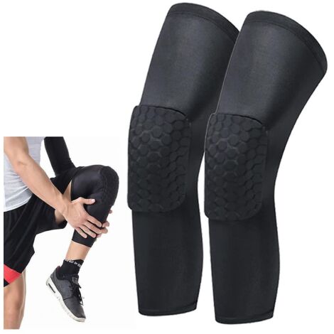 noir, Genouillres Hexagonales En Nid D'abeille - Genouillres De Compression - Genouillres De Protection - Genouillres De Sport - Genouillres Longu (1/5)