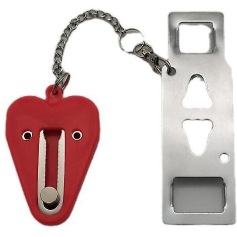 serrures De Porte Portables Lot De 2 Serrures Supplmentaires Robustes Rouges Pour Plus D'intimit Et De Scurit Dans Les Htels Et Empcher L'accs No (1/5)