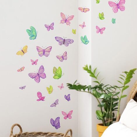 qingming Papillon Romantique Chambre D'enfant Entre Maison Dcoration Murale Autocollants Fond Dcoration Autocollants (1/5)
