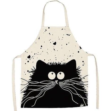 tablier De Chat Noir, Tablier De Cuisine Unisexe, Tablier De Barbecue De Dessin Anim (1/5)
