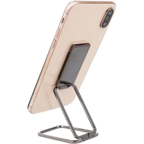 support Pour Anneau De Tlphone Portable Doigt Bquille Noir, Rotation 360 Pliable En Mtal Ultra Mince Support De Poigne Arrire Pour Tlphone De Tlp (1/5)