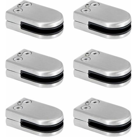6 Pices Pince Verre Pince De Verre En Acier Inoxydable Supports De Serrage En Verre De 6 8 Mm Clip En Verre Rglable Connexion Dos Plat Pour Bal (1/5)
