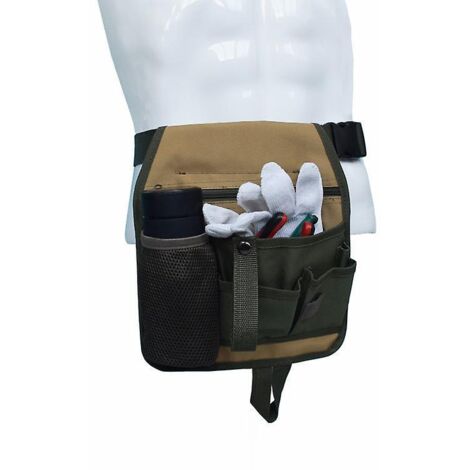 (noir) 11.2x9.6 Pouces Multi-poches Outil Taille Sac Tanche La Pluie Lectricien Rparation Outil Organisateur Rglable Taille Sac (1/5)